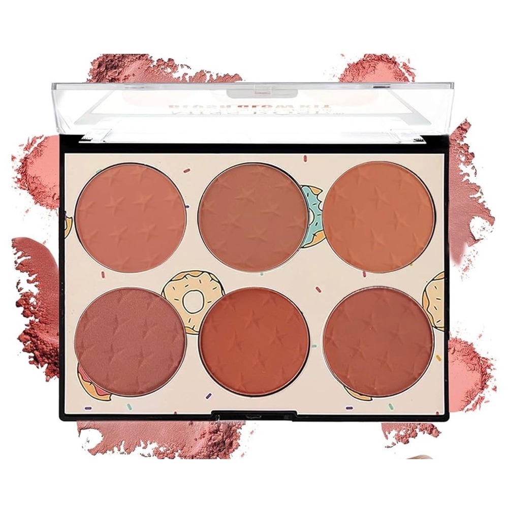 Miss‎ Rose 6 Color Blush Glow Kit N1 Warm Peach Terracotta Cheek Palette New
